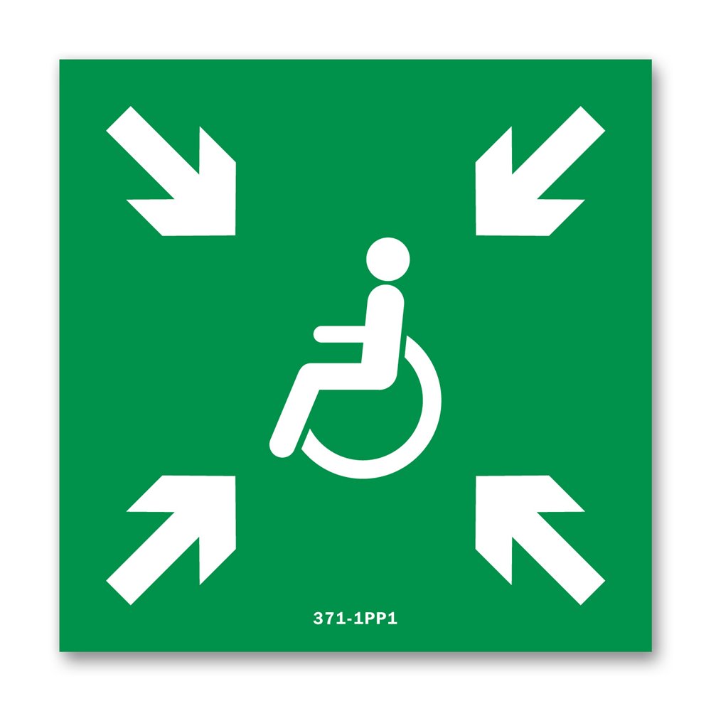 Panneau évacuation point de rassemblement