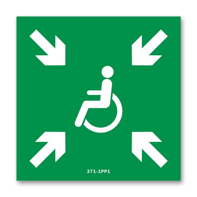 Panneau évacuation point de rassemblement