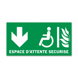 Panneau évacuation espace d’attente sécurisé bas
