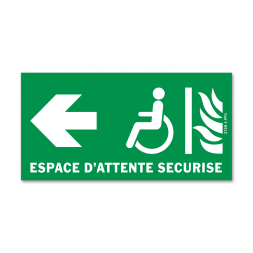 Panneau évacuation espace d’attente sécurisé gauche