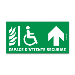 Panneau évacuation espace d’attente sécurisé haut
