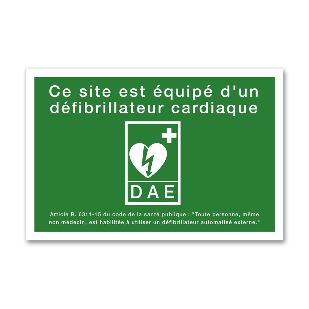 Panneau évacuation picto défibrillateur "site equipe DAE" Panneau évacuation picto défibrillateur "site equipe DAE"