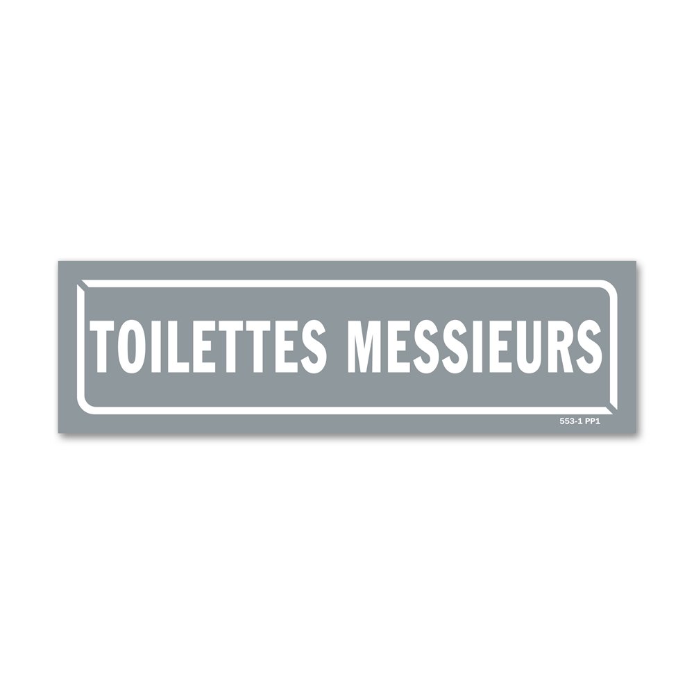 Panneau identification locaux "toilettes messieurs"