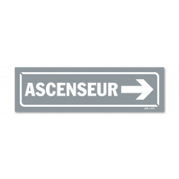 Panneau identification locaux "ascenseur flèche droite"