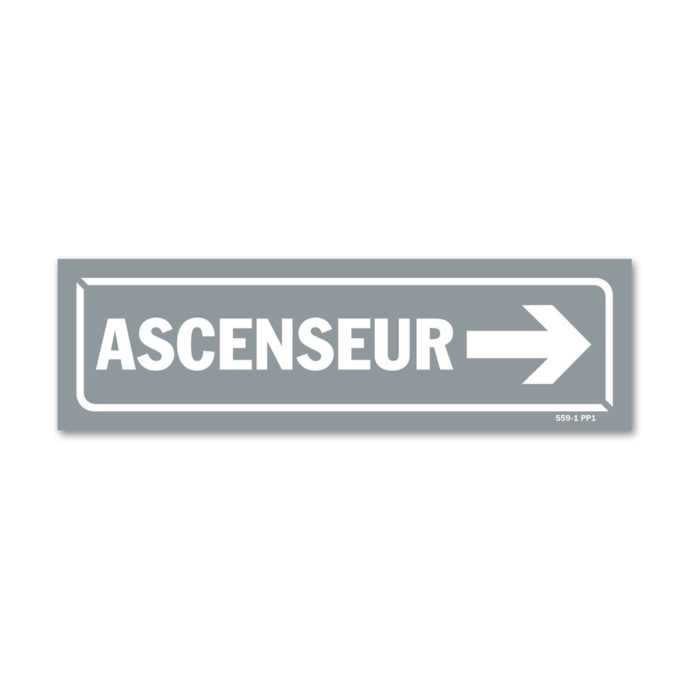 Panneau identification locaux "ascenseur flèche droite"