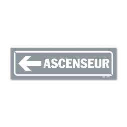 Panneau identification locaux "ascenseur flèche gauche"