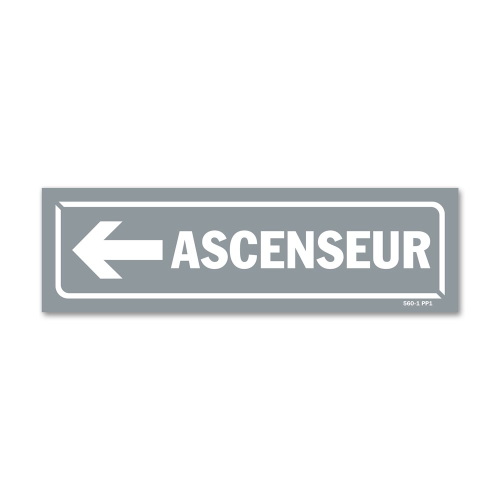 Panneau identification locaux "ascenseur flèche gauche"