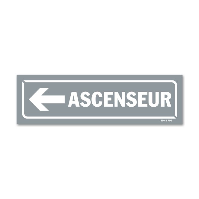 Panneau identification locaux "ascenseur flèche gauche"
