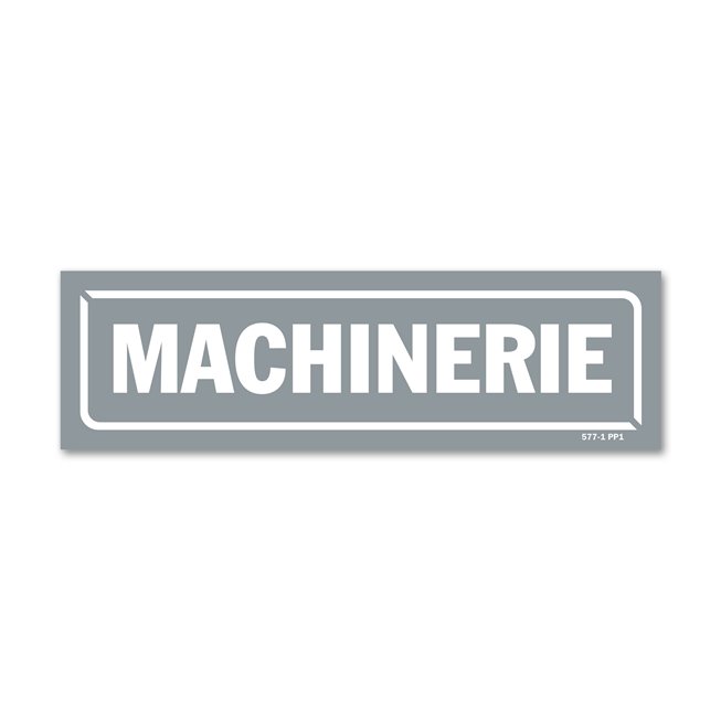 Panneau identification locaux "machinerie"