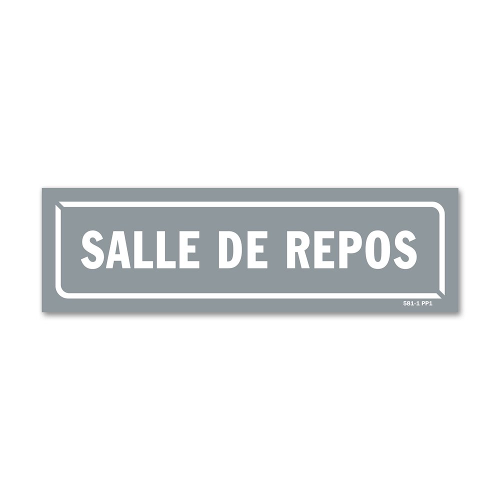 Panneau identification locaux "salle de repos"