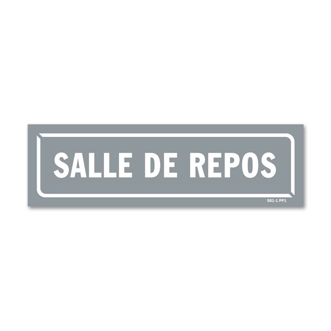 Panneau identification locaux "salle de repos"