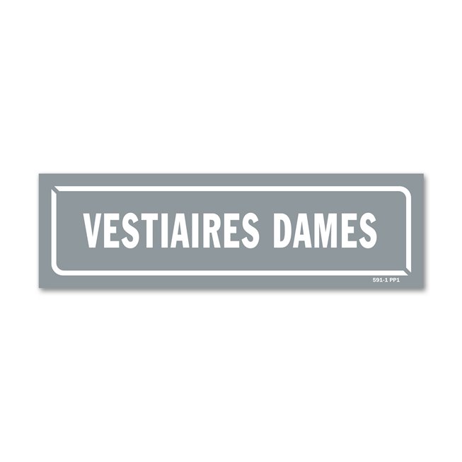 Panneau identification locaux "vestiaires dames"