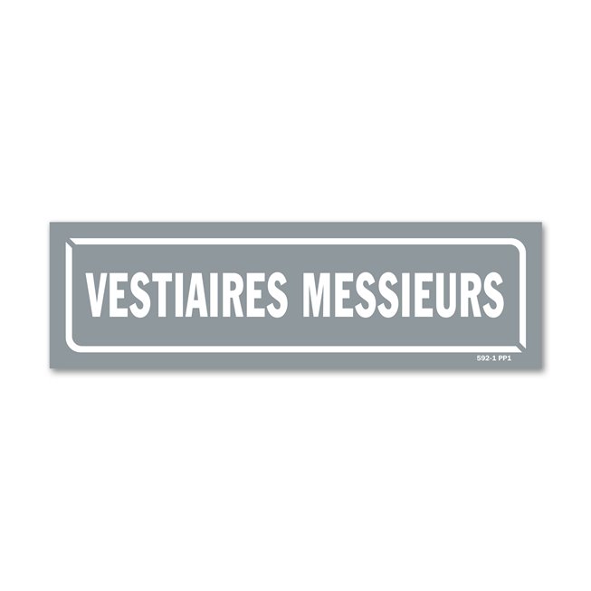 Panneau identification locaux "vestiaires messieurs"