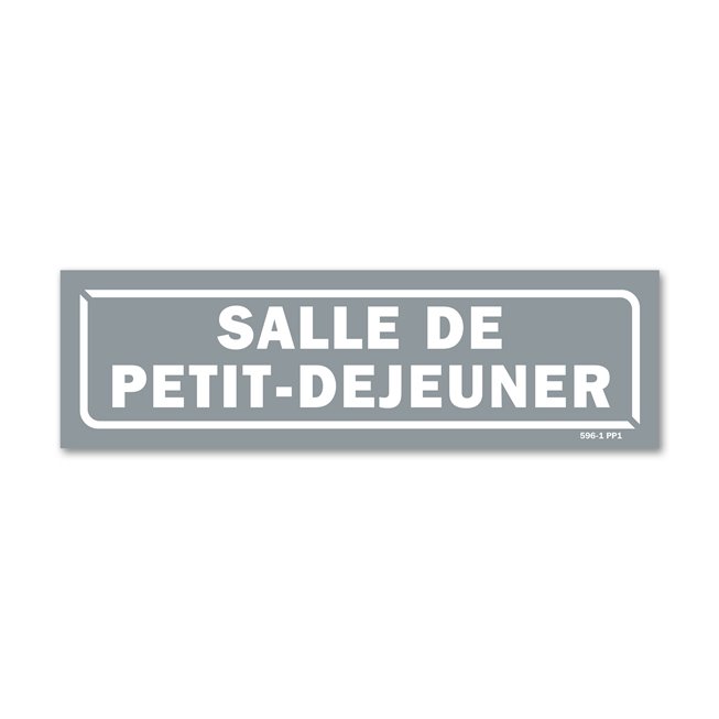 Panneau identification locaux "salle de petit dejeuner"
