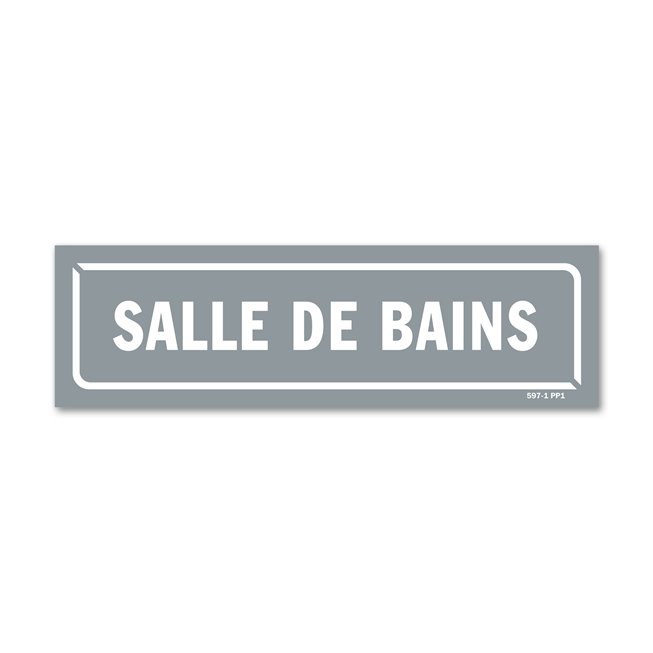 Panneau identification locaux "salle de bains"