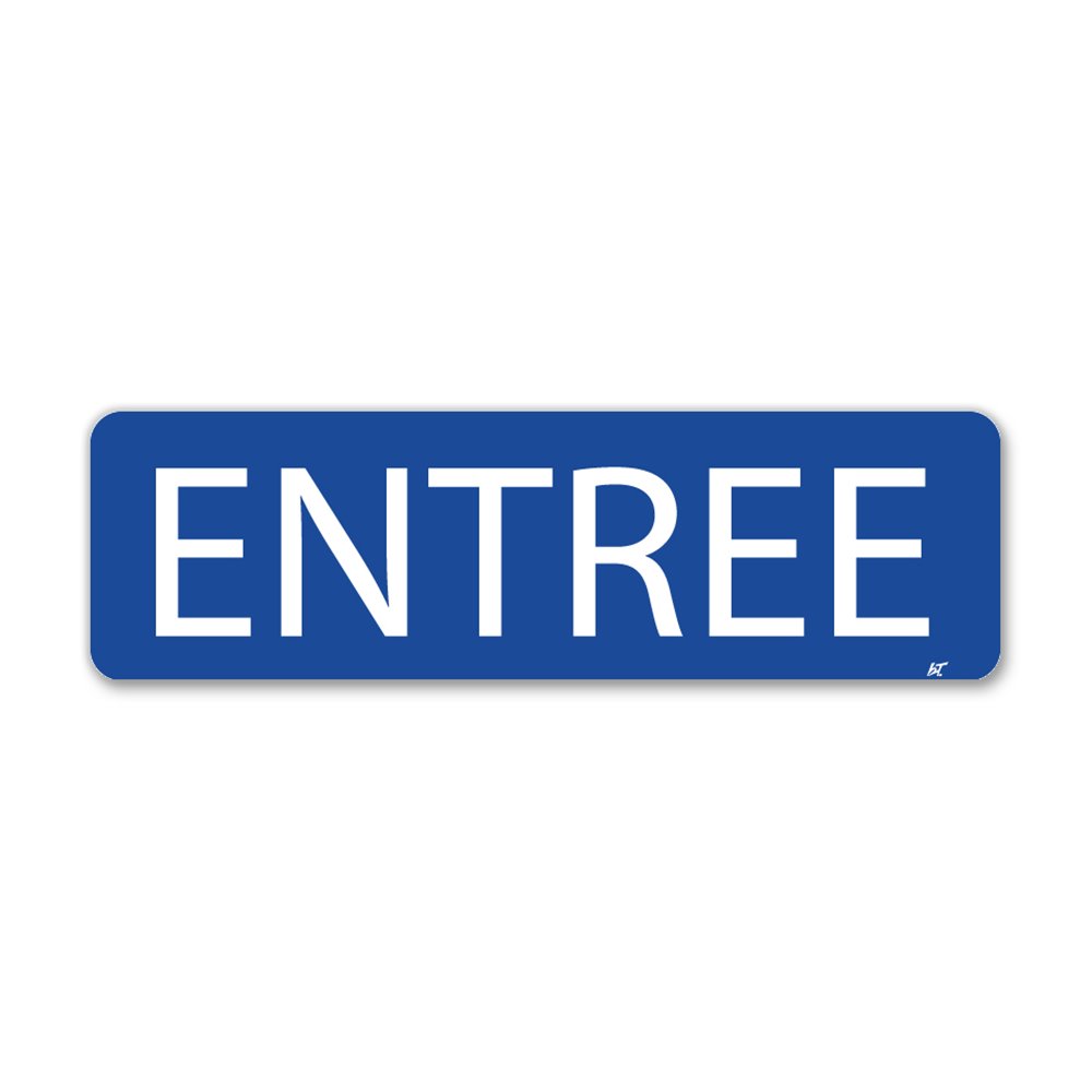 "Entry" signpost Panneau signalisation "entrée"