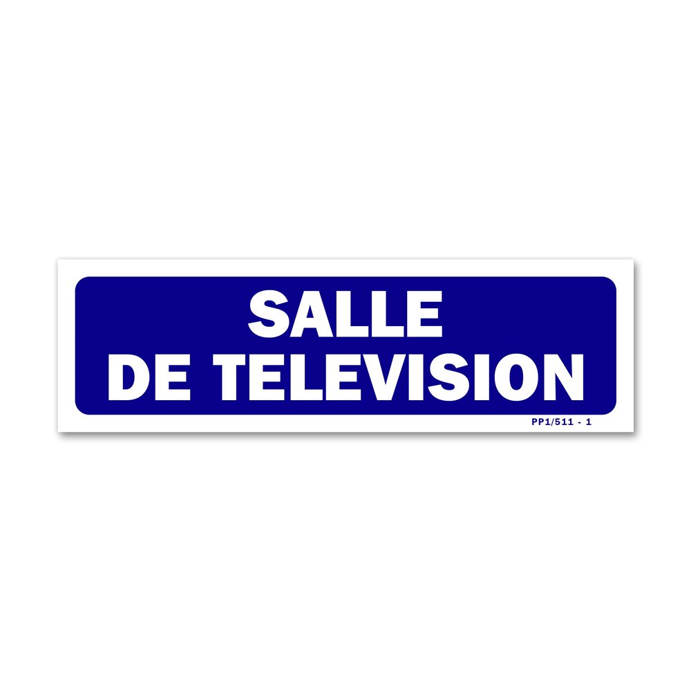 "Television room" signpost Panneau signalisation "salle de télévision"