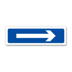 Panneau signalisation flèche fond bleu
