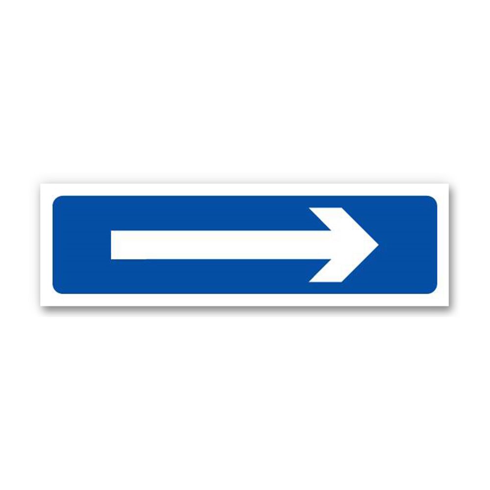 Panneau signalisation flèche fond bleu