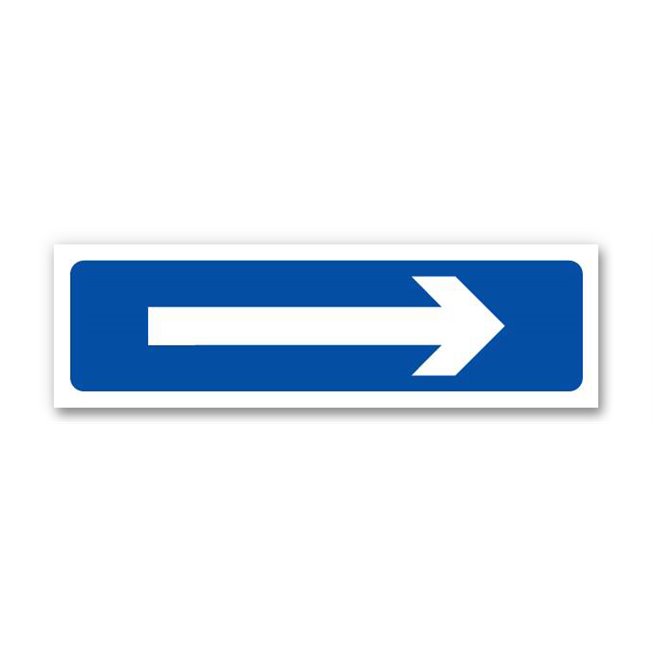 Panneau signalisation flèche fond bleu