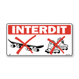 Panneau signalisation picto "interdit" aux rollers