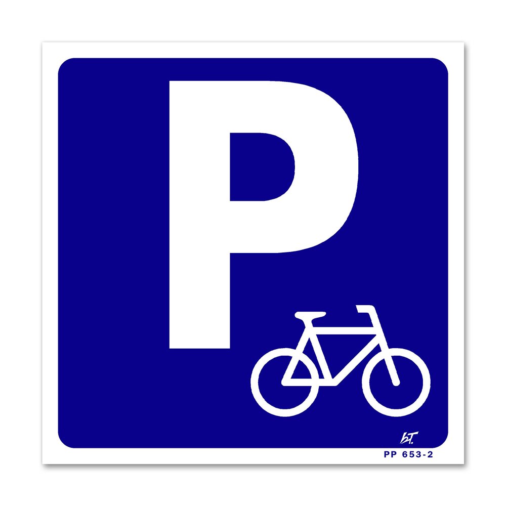 Picto of bicycle parking signpost Panneau signalisation picto parking vélos