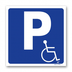 Panneau signalisation picto parking handicapés