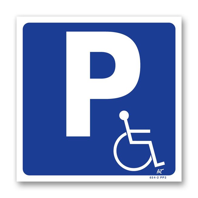 Panneau signalisation picto parking handicapés