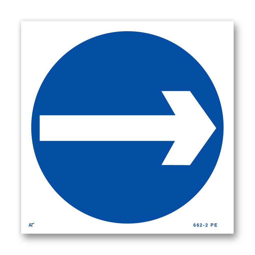 Picto of compulsory direction signpost Panneau signalisation picto sens obligatoire