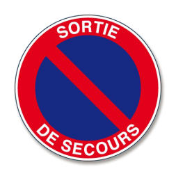 Panneau signalisation picto stationnement genant "sortie de secours"