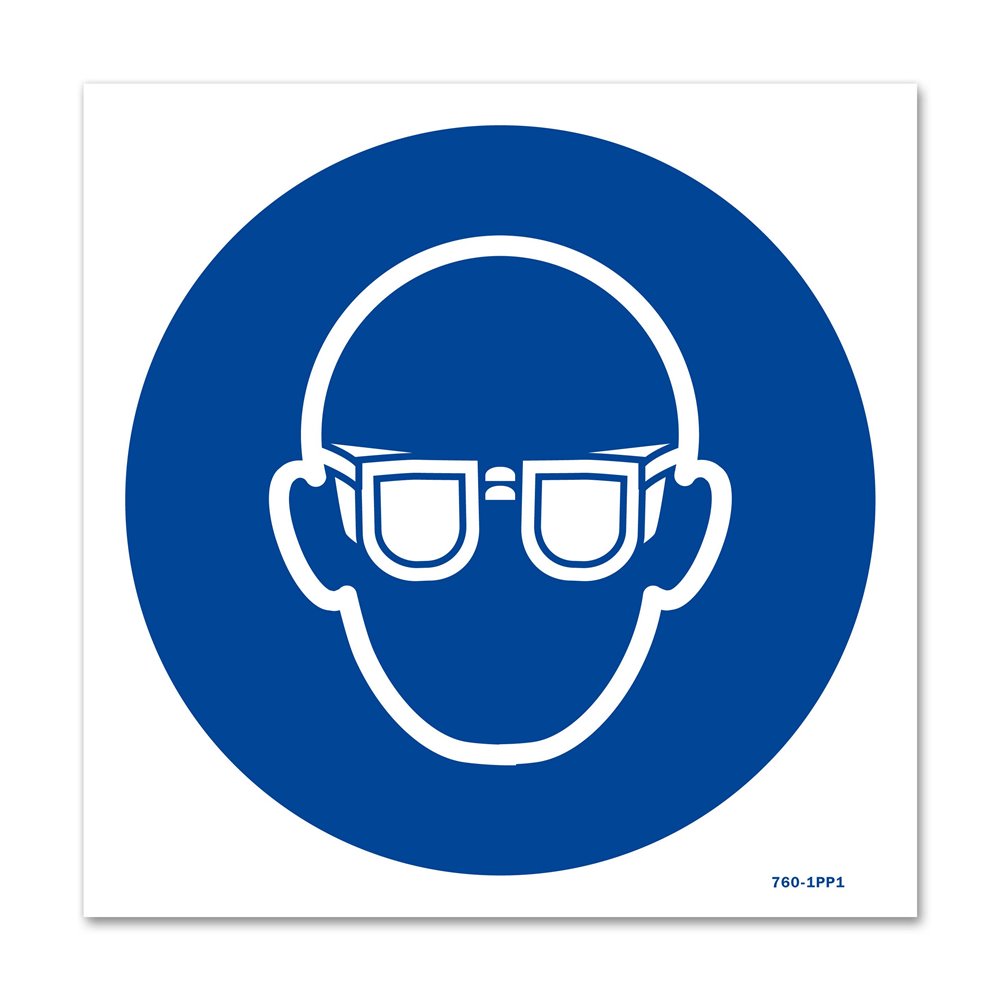 Picot of mandatory vision protection signpost Panneau signalisation picto protection obligatoire vue