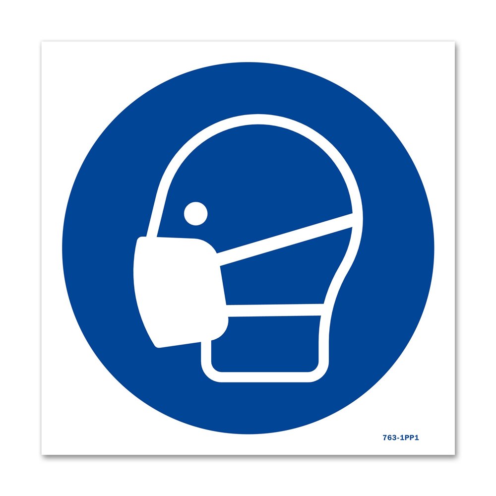 Picto of respiratory tract protection signpost Panneau signalisation picto protection obligatoire voies respiratoires
