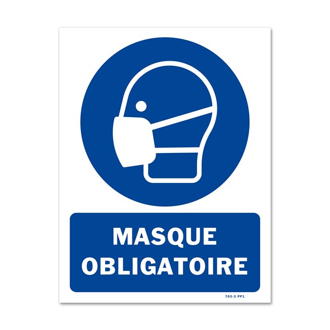 Panneau signalisation picto protection obligatoire voies respiratoires