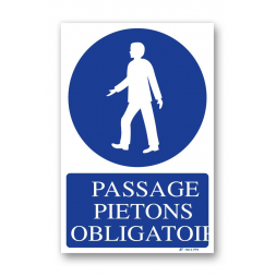 Panneau signalisation picto passage piéton obligatoire 