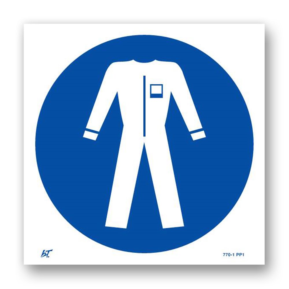 Picto of mandatory body protection signpost Panneau signalisation picto protection obligatoire du corps