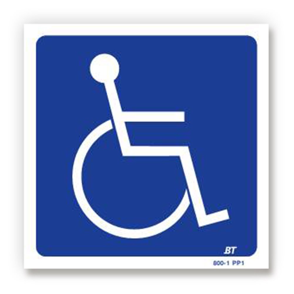 Picto of handicapped person signpost Panneau signalisation picto handicapé
