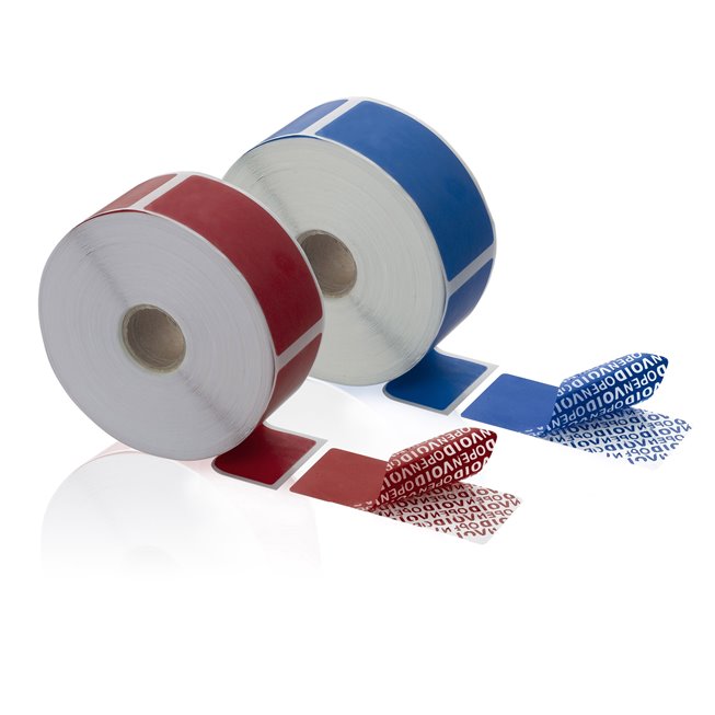 deux scelles adhesives temoin anti effraction rouge & bleu