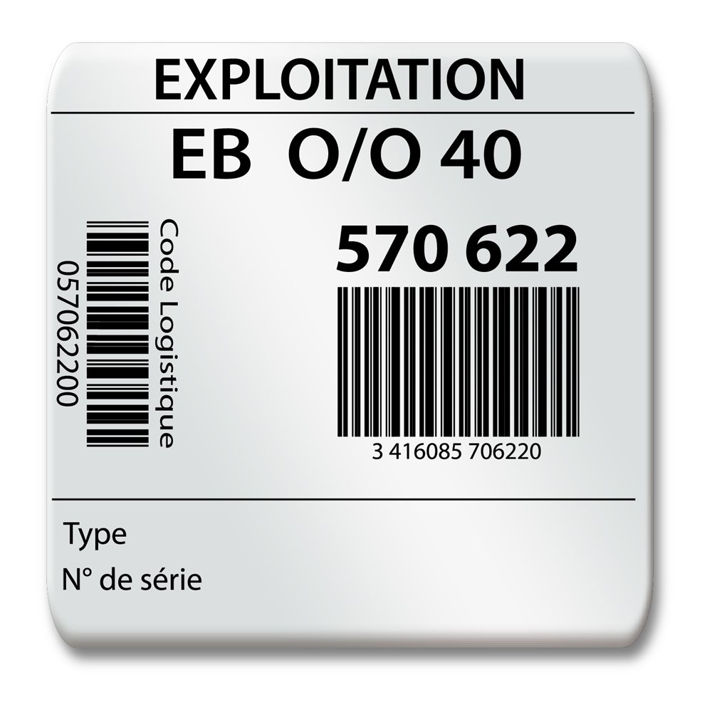 pre printed protected adhesive polyester plate barcode en