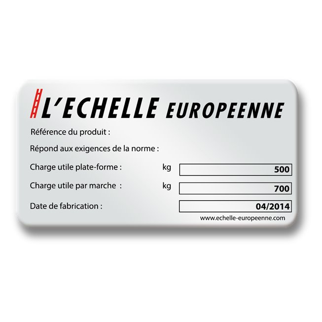 pre printed protected adhesive polyester plate echelle europeenne en