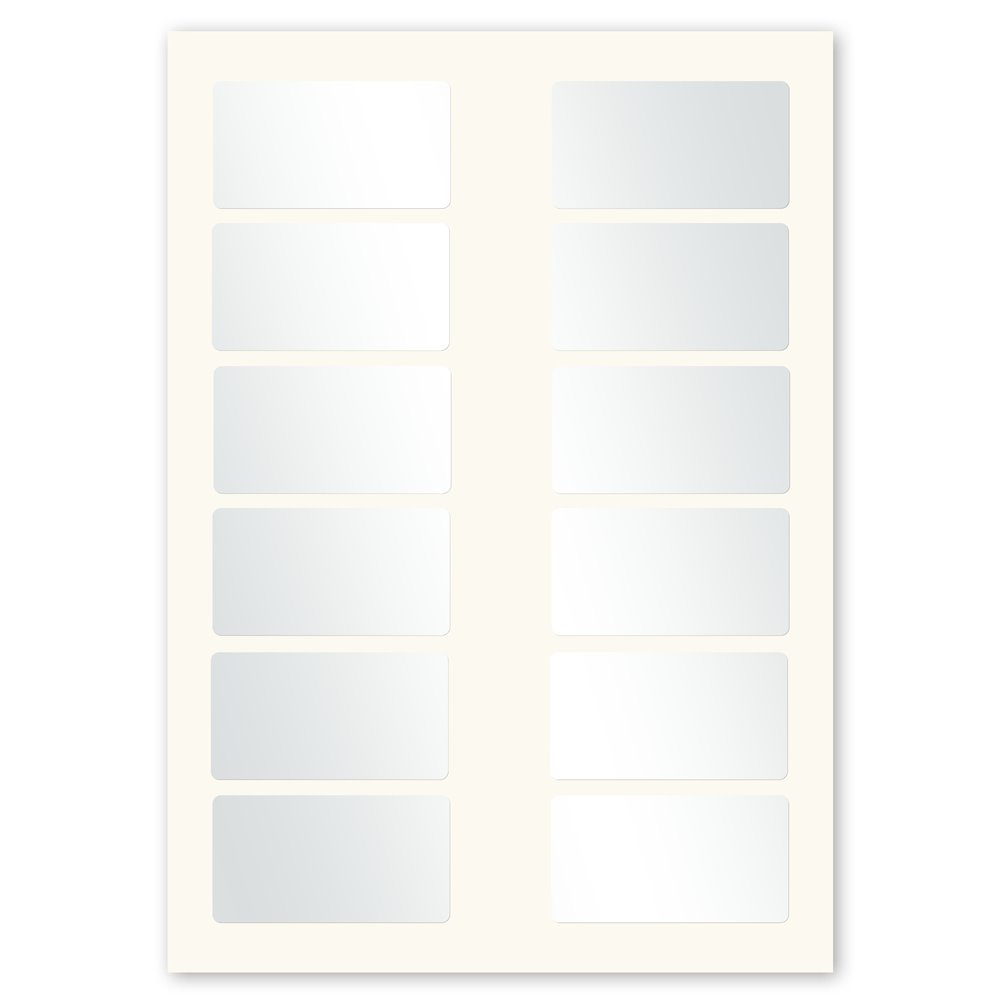 Plaque de firme polyester double-adhésif 3M Laserlab vierge métallisée en planche A4 Laser plaque firme polyester double adhesif planche a4 douze etiquettes