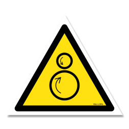 Panneau danger picto rouleaux contrarotatif