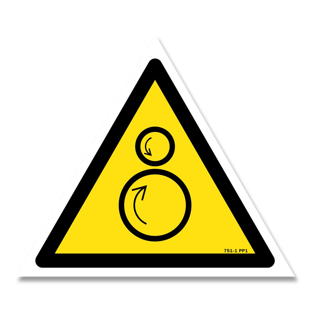 Counter rotating rollers hazard pictogram Panneau danger picto rouleaux contrarotatif