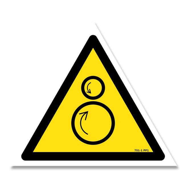 Panneau danger picto rouleaux contrarotatif