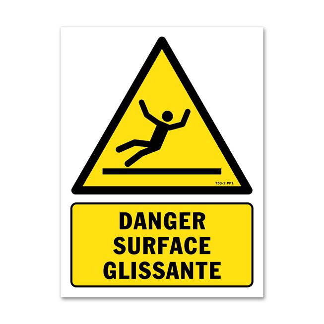 Panneau danger picto surface glissante