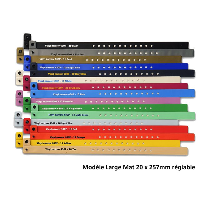 large mat modal flexible secure vinyle wristband en
