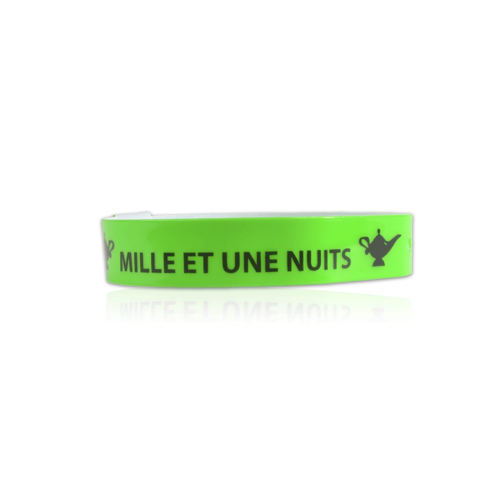 green flexible secure vinyl wristband en