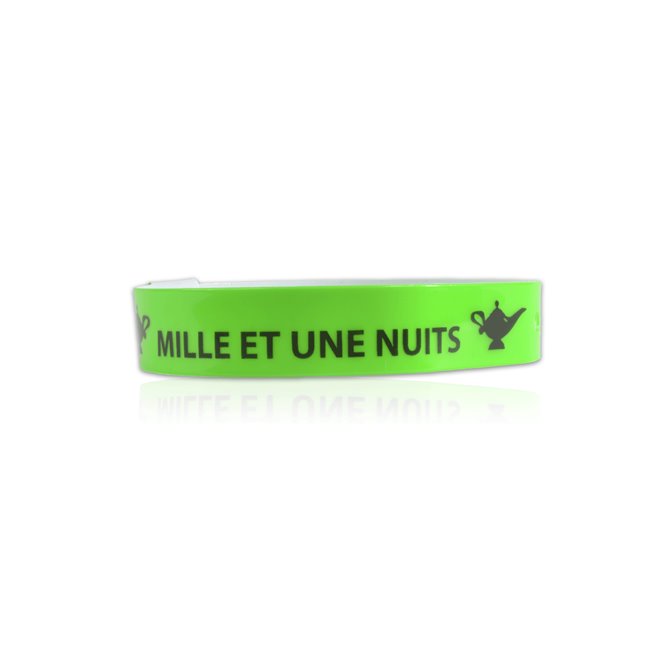green flexible secure vinyl wristband en