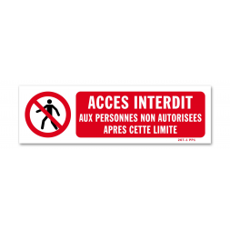 Panneau avertissement picto "accès interdit après limite"