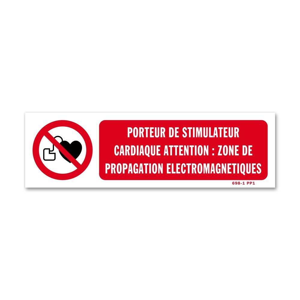 Panneau avertissement picto "porteur de simulateur cardiaque attention" Panneau avertissement picto "porteur de simulateur cardiaque attention"