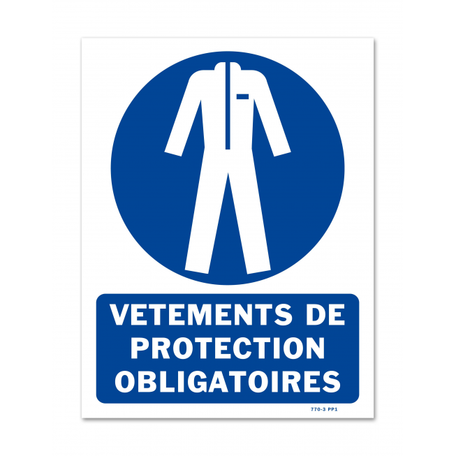 Panneau signalisation picto protection obligatoire du corps avec texte - 2